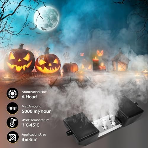 Dyna-Living 6 Head Ultrasonic Fogger with Float IP67 Waterproof Mist Maker