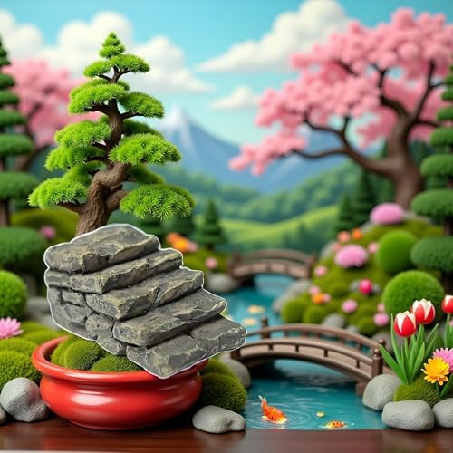 Gray Resin Outdoor Bridge Stairs Garden Statue