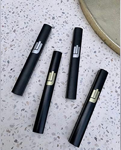 AS Mezuzah Black Aluminum Case with SHIN Design