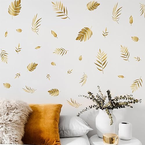 Gold Leaf Wall Decals Peel Stick Botanical Design