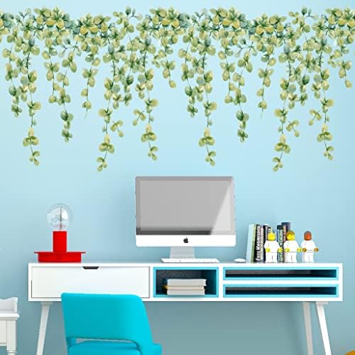 3 Sheet Green Vine Wall Stickers for Room Decor