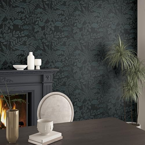 Dark Floral Peel and Stick Wallpaper for Cabinets and Walls