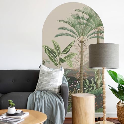 HueBurst Large Arch Wall Decal - Jungle Green Tropical Landscape