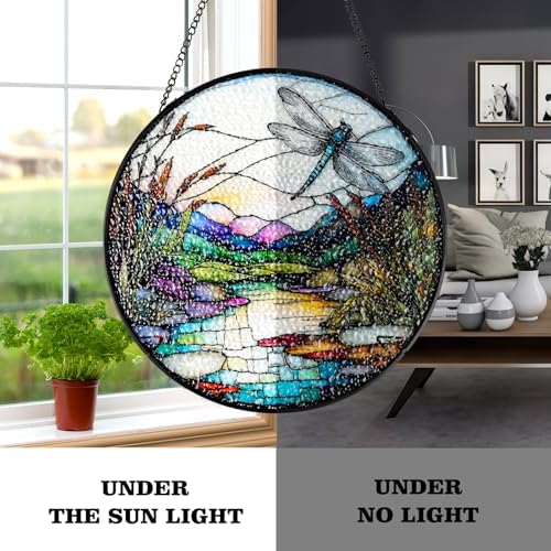 Dragonfly Sun Catcher Stained Glass Decor 78 Inch