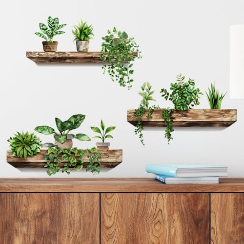 iMagitek 3D Potted Plants Wall Stickers 3 Pack