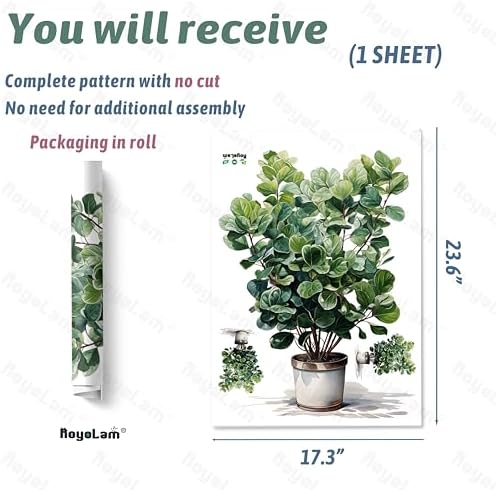 RoyoLam Plant Wall Stickers Green Leaves Decal Art Decor