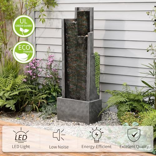 Modern Outdoor Fountain with LED Lights