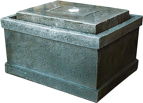 19 Inch Stone Chest Fountain with LED Lights