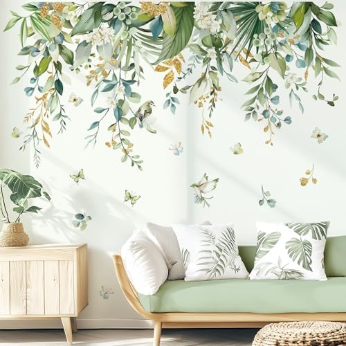 Wondever Tropical Leaf Wall Stickers Peel and Stick Decor