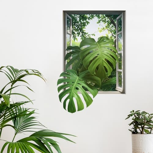 3D Monstera Leaves Wall Decals for Home Decor