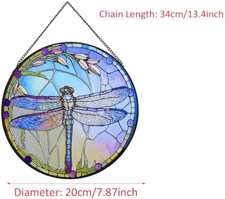 Stained Glass Dragonfly Window Hanging Decor - C Style
