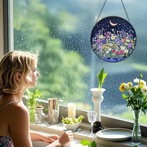 Stained Glass Window Hanging - Wildflowers 8 Suncatcher