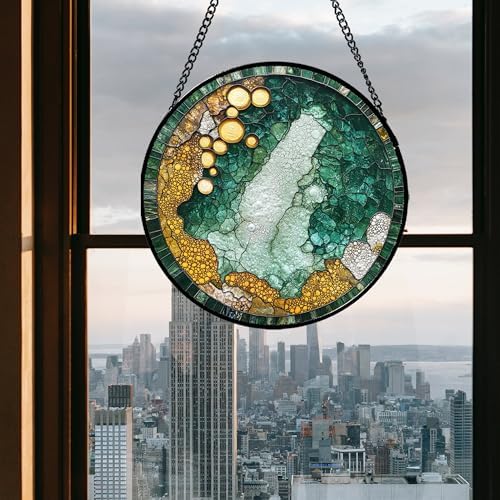 Stained Glass Suncatcher Abstract Window Hanging Decor