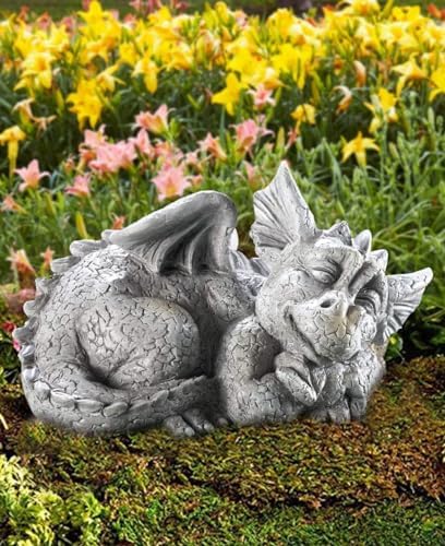 Sleeping Dragon Garden Outdoor Statue Cute Mythical Creature