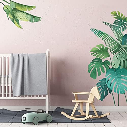 Runtoo Tropical Leaf Wall Decals for Living Room and Bedroom