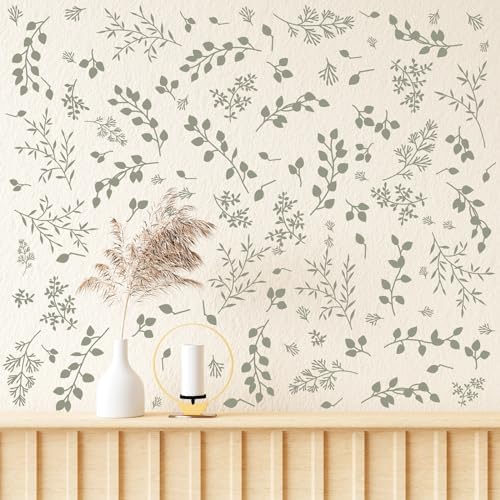 Kazova Green Leaf Wall Stickers for Bedroom and Living Room
