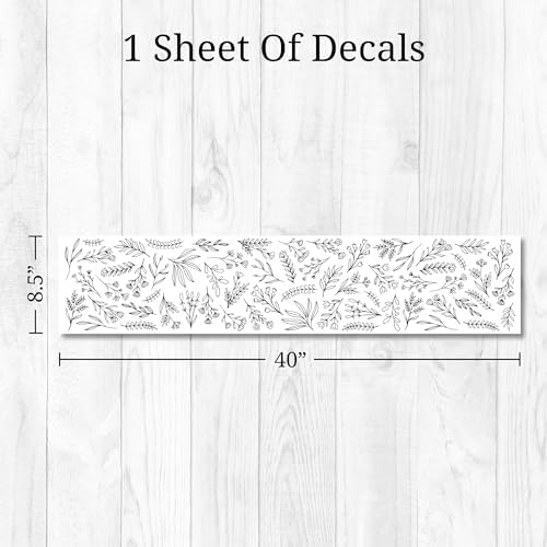 Small Black Flowers Peel and Stick Wall Decals Set of 62
