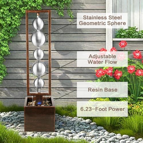 Ferrisland Modern Geometric Sphere Water Fountain