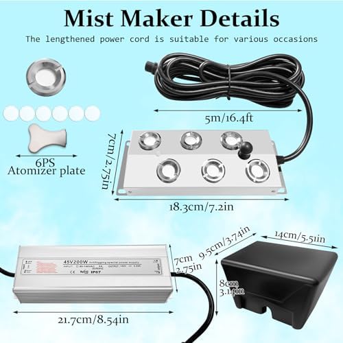 Mezurun 6 Head Ultrasonic Fogger Mist Maker