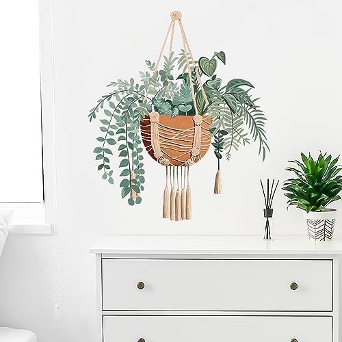 RoyoLam Hanging Plants Wall Stickers for Living Room