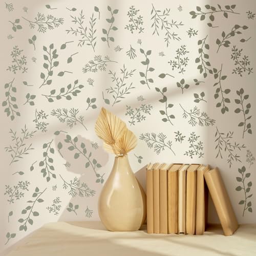 Kazova Green Leaf Wall Stickers for Bedroom and Living Room