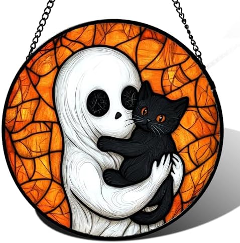 Halloween Stained Glass Window Hanging Suncatcher 1