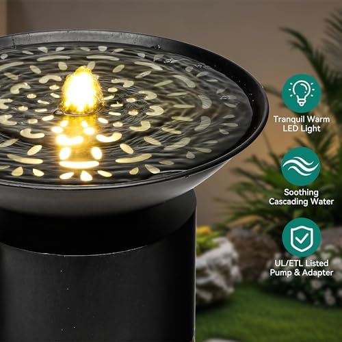 315 Inch H Metal Cutout Fountain with LED Lights