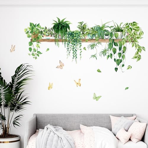 Yovkky Tropical Plants Wall Decals for Kids Bedrooms