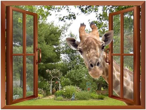 wall26 Curious Giraffe Sticker for Windows Wall