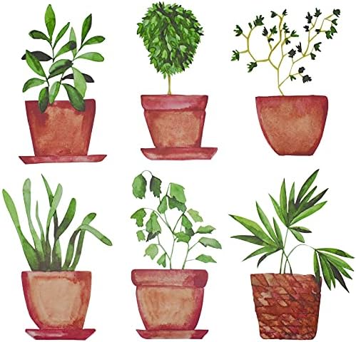 Maydahui 6 Sheets Green Plant Wall Decals for Decor