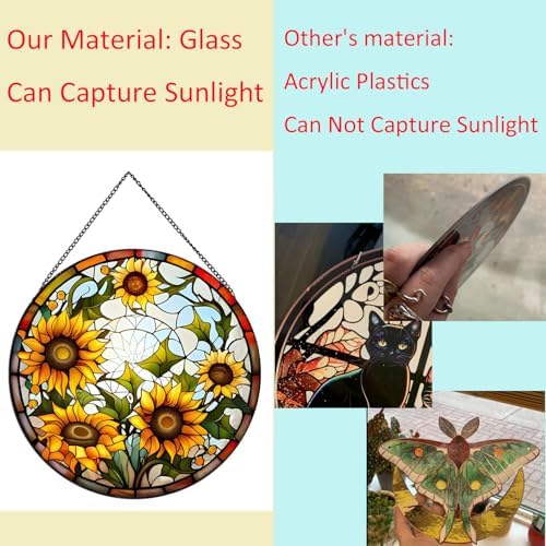 Sunflower Stained Glass Suncatcher 20cm Window Hanging