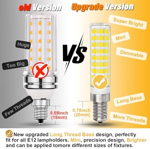 E12 100W Dimmable LED Candelabra Bulb 6 Pack Daylight White
