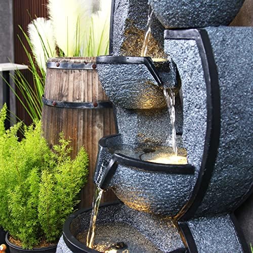 AXUSKY 374H 5-Tier Indoor Outdoor Fountain Decor