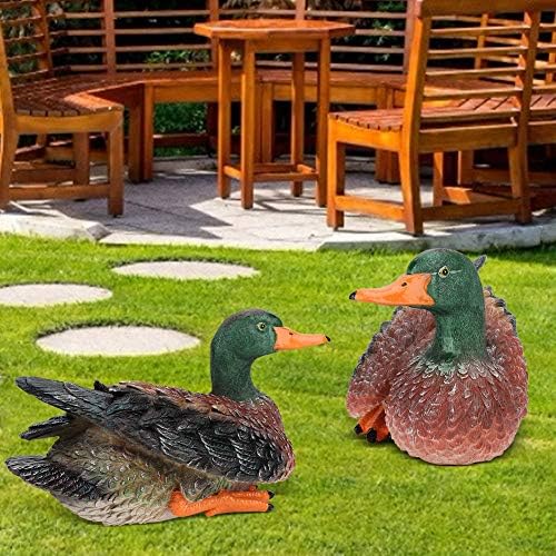 OUKENS Resin Outdoor Duck Statue Garden Decoration