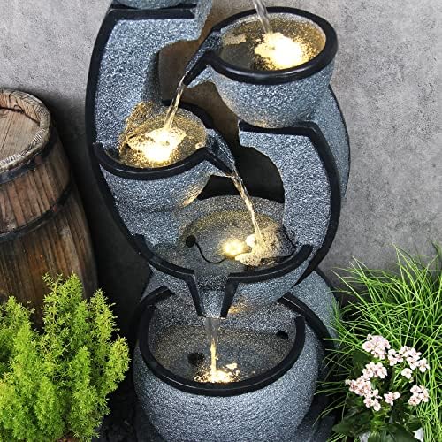 AXUSKY 374H 5-Tier Indoor Outdoor Fountain Decor