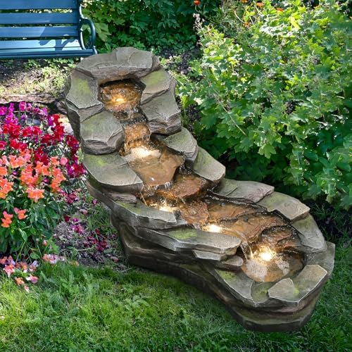 49 Inch L Freestanding Water Fountain with LED Lights