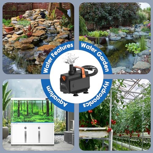 AquaMiracle 880GPH Submersible Pond Pump with Flow Control