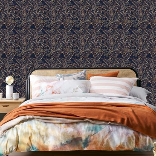 HLNIUC Exotic Gold Leaf Peel and Stick Wallpaper