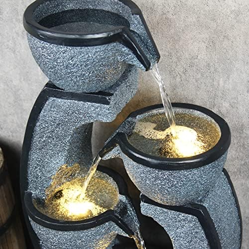 AXUSKY 374H 5-Tier Indoor Outdoor Fountain Decor