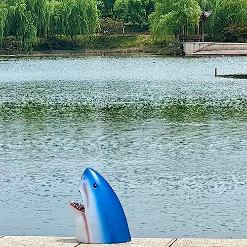 Jxueych Scary Shark Head Outdoor Decor 7 Inches