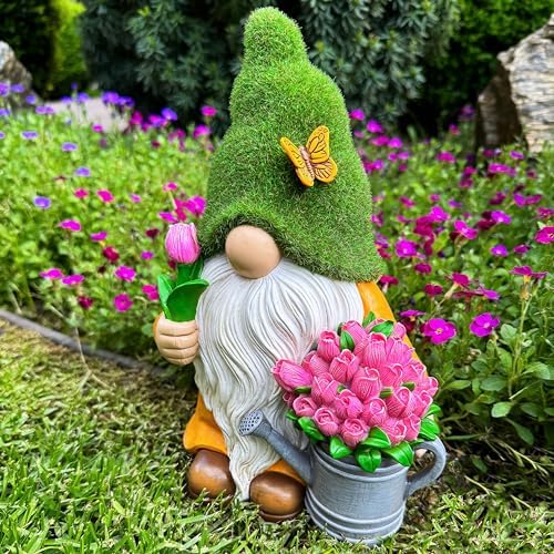 Mood Lab Garden Gnome with Solar Tulips and LED Lights