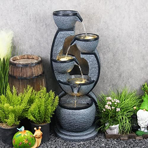 AXUSKY 374H 5-Tier Indoor Outdoor Fountain Decor