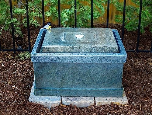 19 Inch Stone Chest Fountain with LED Lights