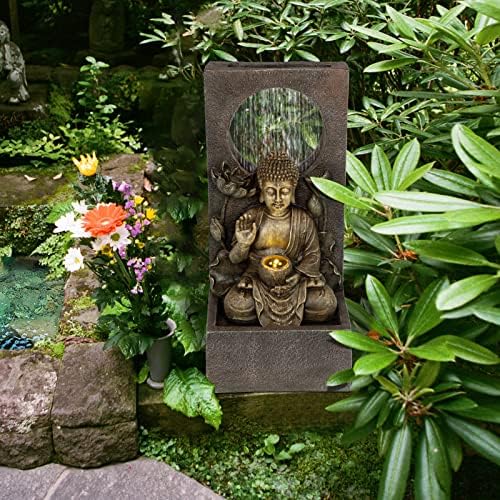 Ferrisland Buddha Waterfall Fountain Gold 276 Inch H