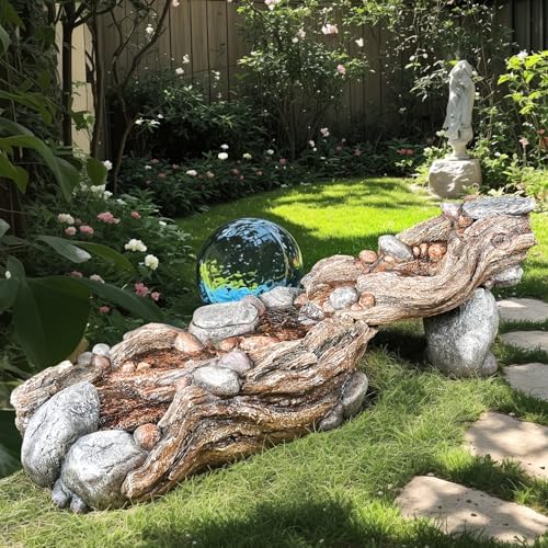 60 Inch 5 Tier Outdoor Waterfall Fountain with LED Light