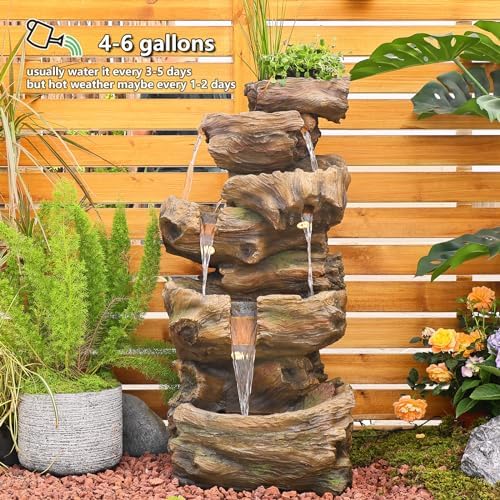 405 Inch H Outdoor Water Fountain with LED Lights