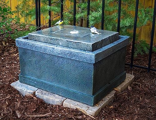 19 Inch Stone Chest Fountain with LED Lights