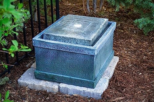 19 Inch Stone Chest Fountain with LED Lights