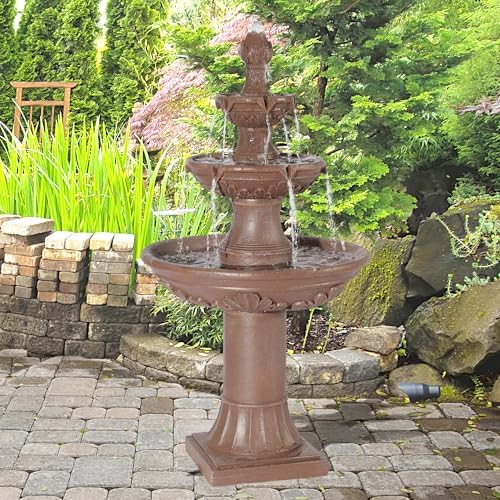 TOBYUL Italian Style 3-Tier Freestanding Water Fountain