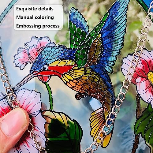 Hummingbird Stained Glass Window Hanging Suncatcher